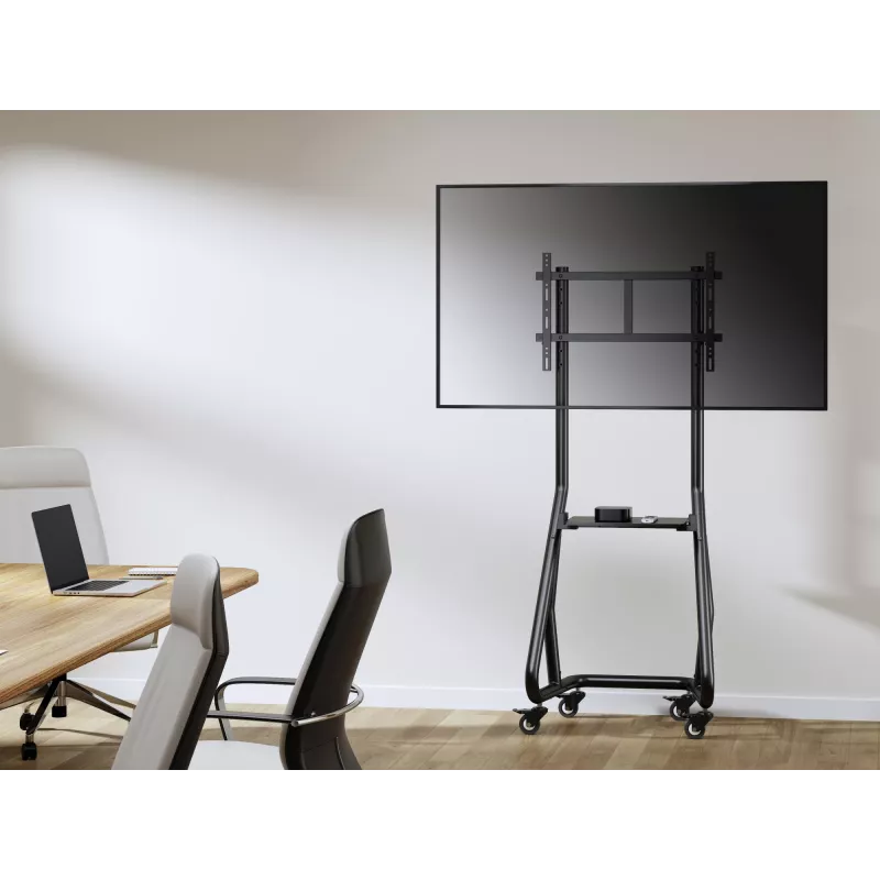 Carrinho de TV robusto Equip 37-80 polegadas, 94 cm (37 polegadas), 2,03 m (80 polegadas), 200 x 200 mm, 600 x 400 mm, alumínio, plástico, aço inoxidável, preto
