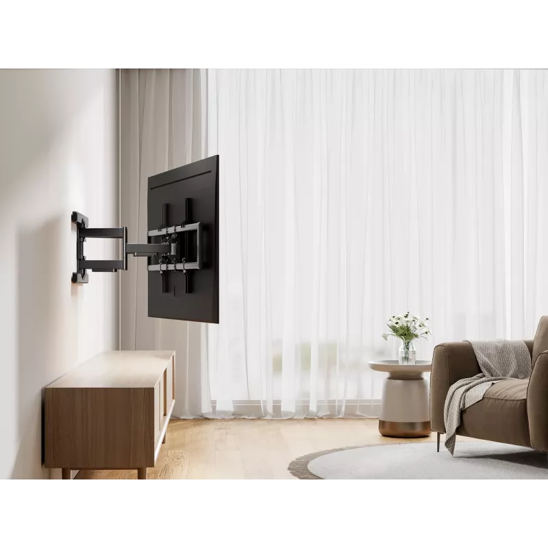 Suporte de parede para TV full-motion Equip 43-100 polegadas, 200 x 200 mm, 800 x 400 mm, -10 - 5°, -60 - 60°, plástico, aço inoxidável, preto