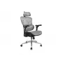 Cadeira de escritório ergonómica Equip Premium com apoio de cabeça e braços, cinzento