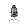 Cadeira de escritório ergonómica Equip Premium com apoio de cabeça e braços, cinzento