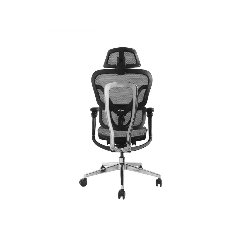 Cadeira de escritório ergonómica Equip Premium com apoio de cabeça e braços, cinzento