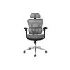 Cadeira de escritório ergonómica Equip Premium com apoio de cabeça e braços, cinzento