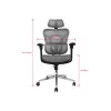 Cadeira de escritório ergonómica Equip Premium com apoio de cabeça e braços, cinzento