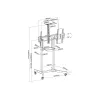Carrinho móvel motorizado para LFD Equip 55-100 polegadas, 2,54 m (100 polegadas), 200 x 200 mm, 800 x 600 mm, -10 - 5°, alumínio, plástico, aço inoxidável, preto