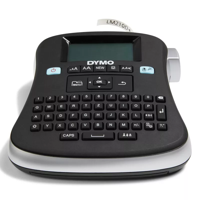 DYMO LabelManager ™ 210D QWERTZ Kitcase, QWERTZ, transferência térmica, 180 x 180 DPI, 12 mm/s, preto, cinzento