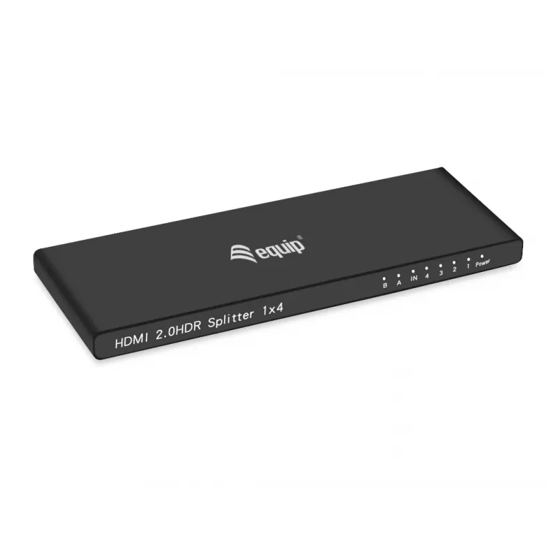 Equip divisor HDMI 2.0 ultrafino de 4 portas, HDMI, 4x HDMI, 3840 x 2160 píxeis, preto, alumínio, 4K Ultra HD