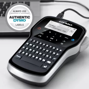 DYMO LabelManager ™ 280 AZERTY, AZERTY, D1, transferência térmica, 180 x 180 DPI, 15 mm/s, preto, prateado