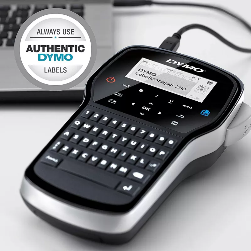 DYMO LabelManager ™ 280 AZERTY, AZERTY, D1, transferência térmica, 180 x 180 DPI, 15 mm/s, preto, prateado