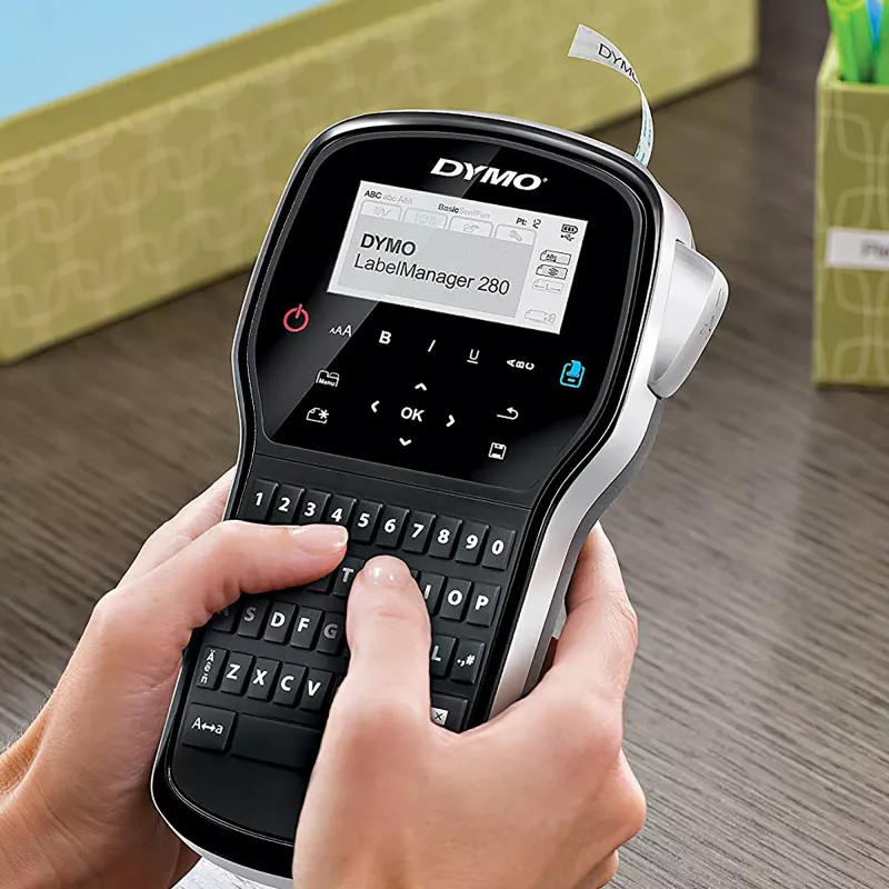DYMO LabelManager ™ 280 AZERTY, AZERTY, D1, transferência térmica, 180 x 180 DPI, 15 mm/s, preto, prateado