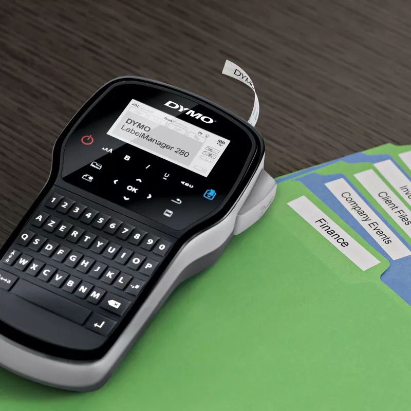 DYMO LabelManager ™ 280 AZERTY, AZERTY, D1, transferência térmica, 180 x 180 DPI, 15 mm/s, preto, prateado