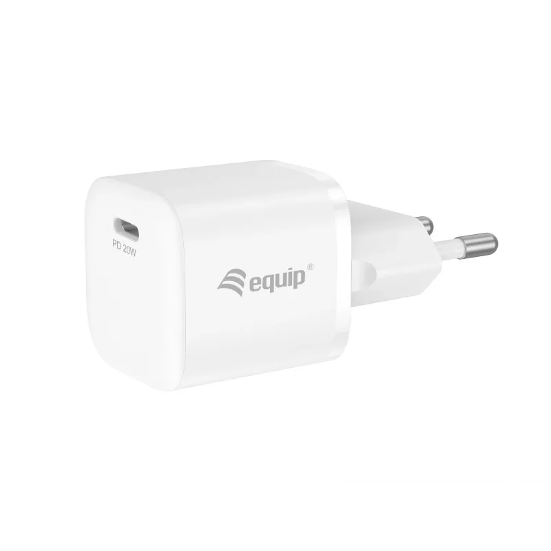 Carregador Equip USB-C PD 20W 1 porta, 25 unid./pack, interior, AC, 12 V, branco