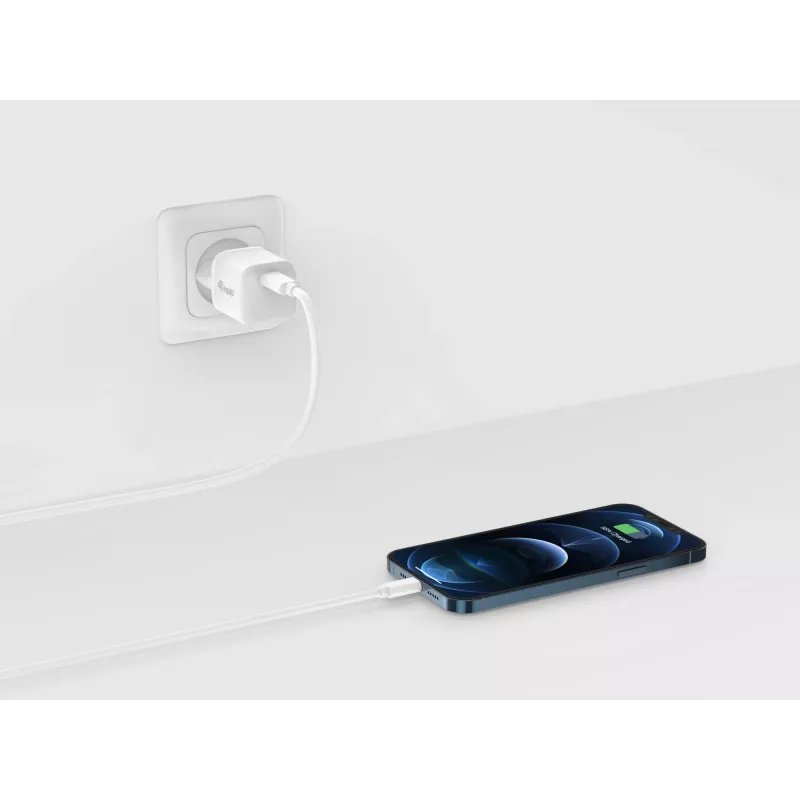 Carregador Equip USB-C PD 20W 1 porta, 25 unid./pack, interior, AC, 12 V, branco