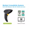 Leitor de códigos de barras 2D dual-mode sem fios Equip 2,4GHz + Bluetooth, com suporte