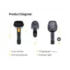 Leitor de códigos de barras 2D dual-mode sem fios Equip 2,4GHz + Bluetooth, com suporte