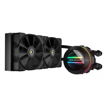 Refrigeração líquida para CPU COUGAR Poseidon-GT 240, ARGB, preto, refrigeração líquida all-in-one, 12 cm, preto