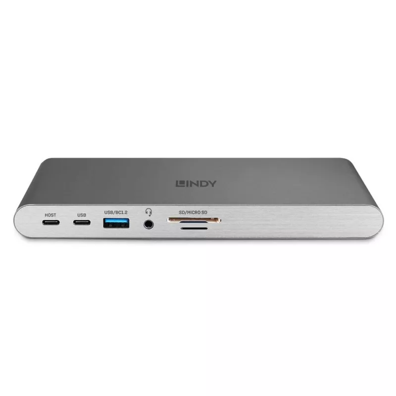 Lindy DST-Pro 5K XT, docking station USB-C para portátil com triple display (4K) ou single display (5K) e carregamento pass-through 100 W