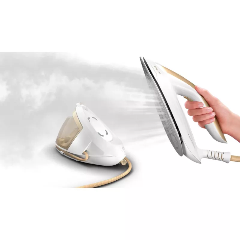 Central de engomar a vapor Philips PSG8040/60 2700 W 1,8 L base SteamGlide Elite dourada, branca
