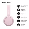 Sony WHCH520P.CE7, sem fios, 20 - 20000 Hz, chamadas/música, 147 g, headset, rosa