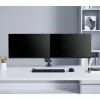 Manhattan suporte duplo de secretária para TV e monitores (mola a gás com movimento total), para ecrãs de 10 polegadas a 27 polegadas, montagem por aperto ou por bucha, compatibilidade VESA: 75x75 e 100x100 mm - verifique as dimensões dos quatro orifícios de fixação na parte traseira do ecrã para garantir que encaixa, máx. 8 kg (cada)