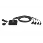 ATEN Comutador KVM USB FHD HDMI de 2 portas com cabo, 1920 x 1200 píxeis, Full HD, 1,518 W, Preto
