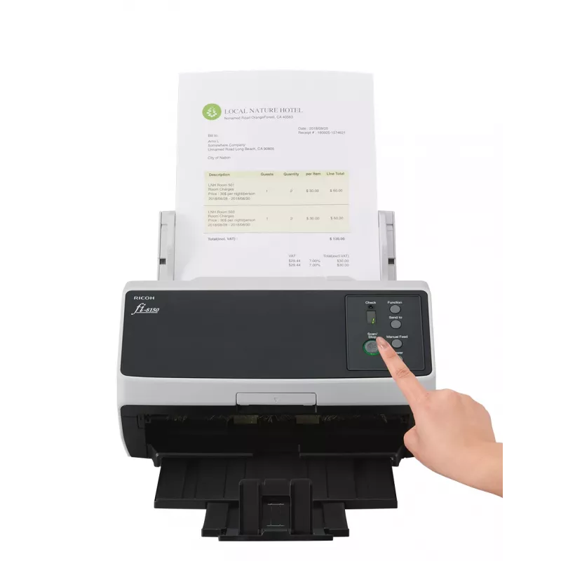 Ricoh FI-8150 ADF + Digitalizador com alimentador 600 x 600 DPI A4 Preto, Cinzento