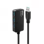 Lindy 43159 hub de extensão ativo Pro USB 3.0, 4 portas, USB 3.2 Gen 1 (5 Gbit/s), USB-A, 10 m, preto