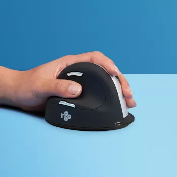 Rato ergonómico R-Go Tools R-Go HE Break com software de pausas, grande (tamanho de mão ≥ 185 mm), para canhotos, Bluetooth, preto