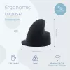 Rato ergonómico R-Go Tools R-Go HE Break com software de pausas, grande (tamanho de mão ≥ 185 mm), para canhotos, Bluetooth, preto