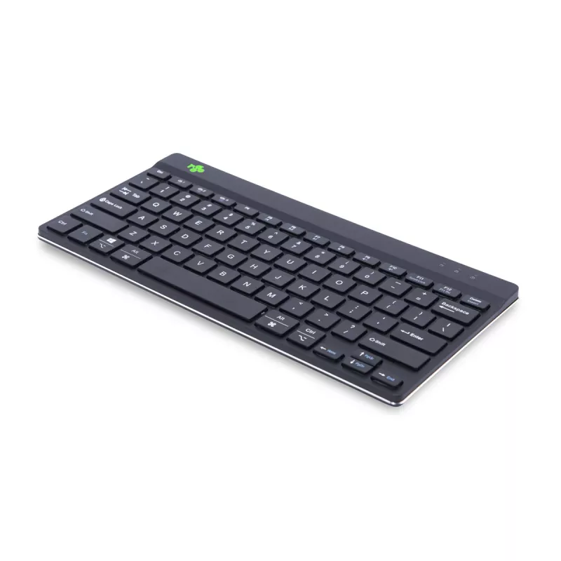 Teclado ergonómico R-Go Tools R-Go Compact Break, teclado compacto com software de pausas, QWERTY (US), Bluetooth, preto
