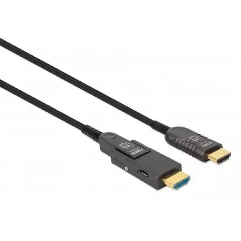 Cabo HDMI para Micro HDMI Manhattan 30m 4K@60Hz ativo banhado a ouro