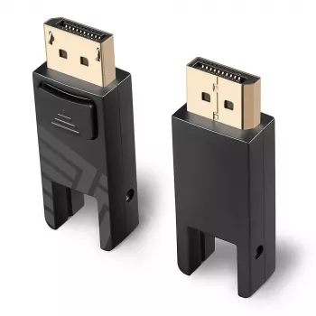Cabo Mini DisplayPort 1.4 híbrido de fibra ótica Lindy 50m com conectores DP removíveis