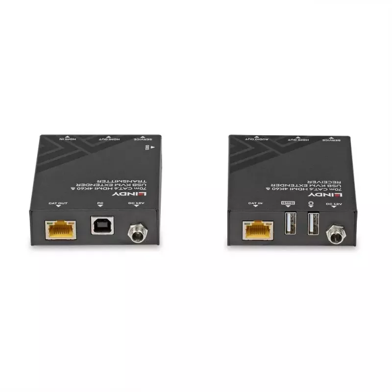 Extensor KVM Lindy 70m Cat.6 HDMI 4K60, USB e áudio