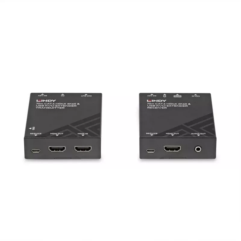 Extensor KVM Lindy 70m Cat.6 HDMI 4K60, USB e áudio