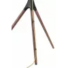 Manhattan 461795 suporte de TV móvel com pernas de tripé, portátil, 45–65 polegadas (114,3–165,1 cm), máx. 32 kg, alumínio/aço/nogueira, preto/castanho