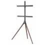 Manhattan 461795 suporte de TV móvel com pernas de tripé, portátil, 45–65 polegadas (114,3–165,1 cm), máx. 32 kg, alumínio/aço/nogueira, preto/castanho
