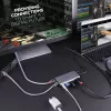 Lindy DST-Mini XT, docking station mini para portátil USB-C com ecrã único (4K) ou ecrã duplo (Full HD) e carregamento pass-through de 100W