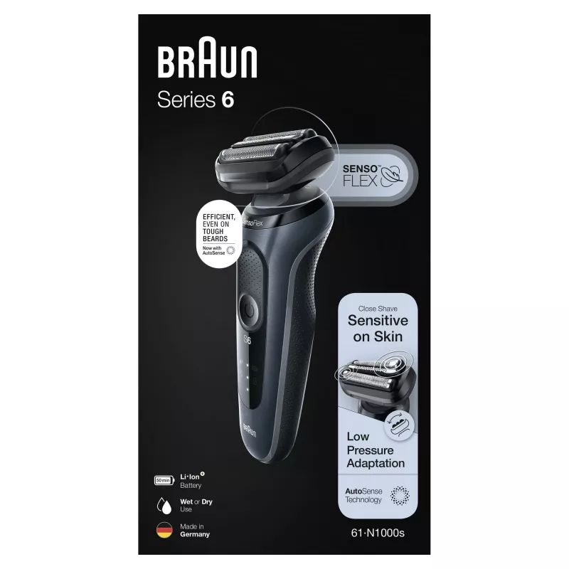 Braun Series 6 61-N1000s Máquina de barbear de lâminas preto, cinzento