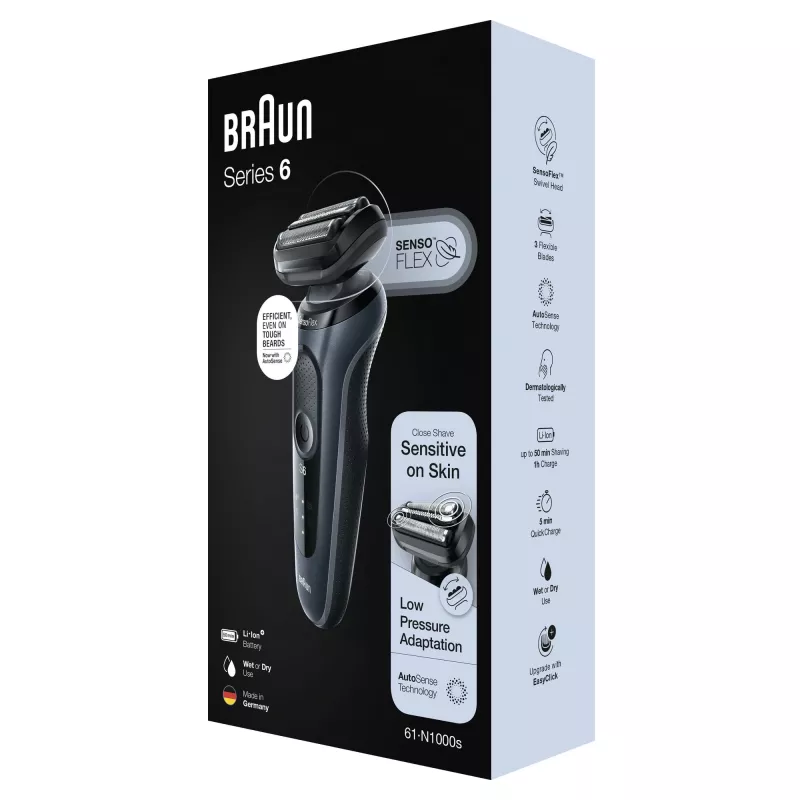 Braun Series 6 61-N1000s Máquina de barbear de lâminas preto, cinzento