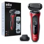 Máquina de barbear de lâminas Braun Series 6 61-R1200s SensoFlex SensoFoil preto vermelho