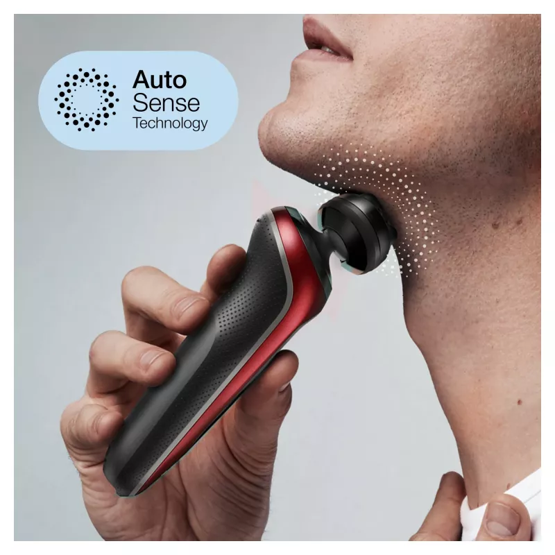 Máquina de barbear de lâminas Braun Series 6 61-R1200s SensoFlex SensoFoil preto vermelho