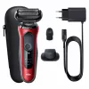 Máquina de barbear de lâminas Braun Series 6 61-R1200s SensoFlex SensoFoil preto vermelho
