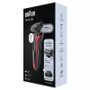 Máquina de barbear de lâminas Braun Series 6 61-R1200s SensoFlex SensoFoil preto vermelho