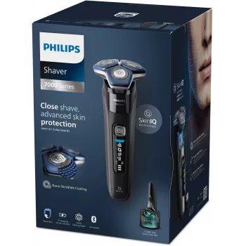 Máquina de barbear rotativa elétrica Philips Series 7000 S7886/58 — 3 cabeças de corte, barbear a seco e molhado, bateria de iões de lítio, 60 min. de funcionamento