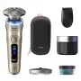 Máquina de barbear elétrica Philips i9000 Prestige Ultra XP9403 — sistema rotativo de 3 cabeças, SkinIQ Pro, barbear a seco e molhado, bateria, estação de limpeza, dourado