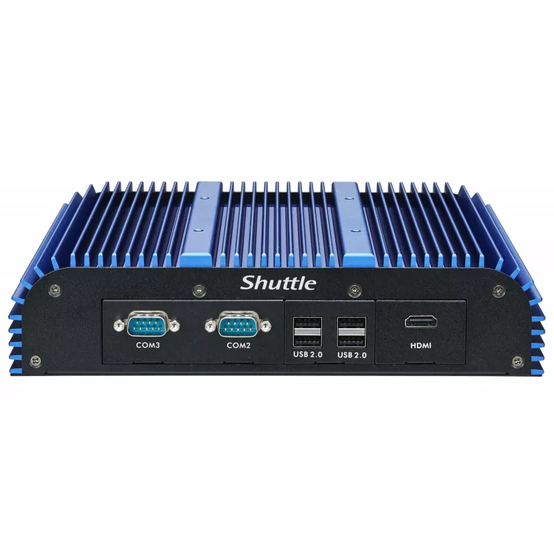 Shuttle BPCAL02-i7 PC industrial box, Core i7-1255U, 2x SO-DIMM, 2x LAN, 1x COM, 1x HDMI, 4x USB, sem ventoinha, funcionamento contínuo 24/7