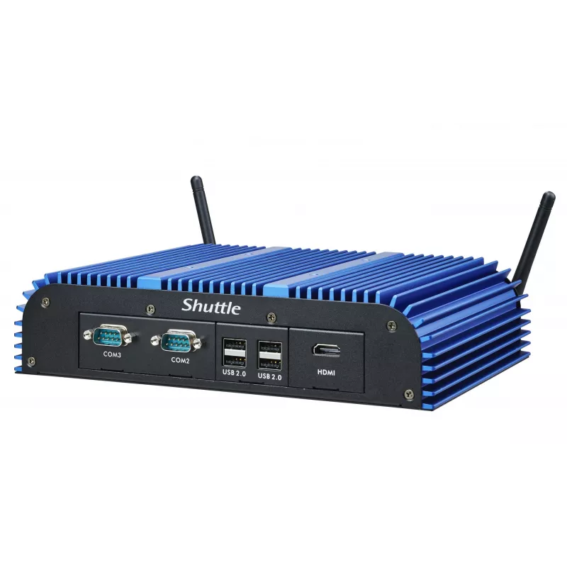 Shuttle BPCAL02-i7 PC industrial box, Core i7-1255U, 2x SO-DIMM, 2x LAN, 1x COM, 1x HDMI, 4x USB, sem ventoinha, funcionamento contínuo 24/7