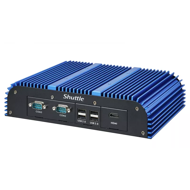 Shuttle BPCAL02-i7 PC industrial box, Core i7-1255U, 2x SO-DIMM, 2x LAN, 1x COM, 1x HDMI, 4x USB, sem ventoinha, funcionamento contínuo 24/7