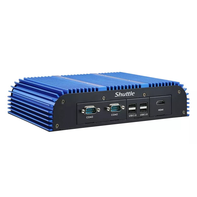 Shuttle BPCAL02-i7 PC industrial box, Core i7-1255U, 2x SO-DIMM, 2x LAN, 1x COM, 1x HDMI, 4x USB, sem ventoinha, funcionamento contínuo 24/7