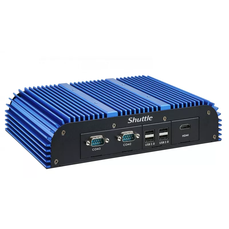 Shuttle BPCAL02-i7 PC industrial box, Core i7-1255U, 2x SO-DIMM, 2x LAN, 1x COM, 1x HDMI, 4x USB, sem ventoinha, funcionamento contínuo 24/7