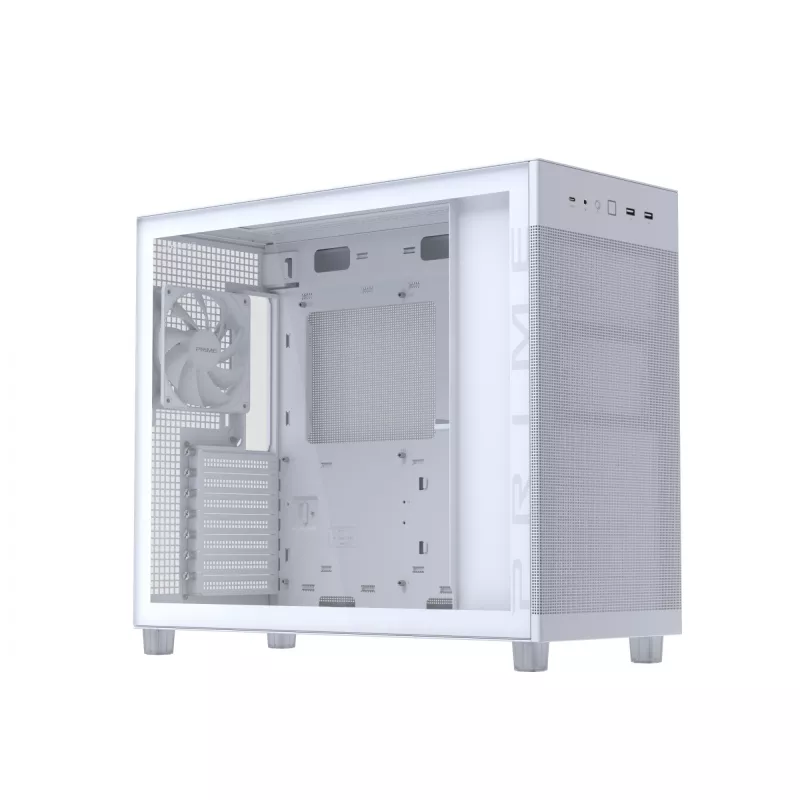 ASUS PRIME AP303 TG 90DC00V3-B39010 caixa de PC Midi Tower, ATX/Micro-ATX, vidro temperado, 2x USB 3.2, sem fonte de alimentação, branca